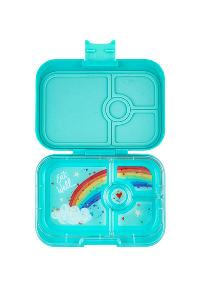 Yumbox Panino Misty Aqua Lunchbox with Rainbow Tray