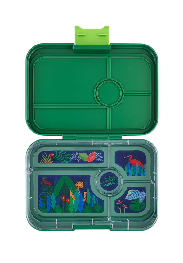 Yumbox Tapas 5 Compartment Palm Green Lunchbox with Jungle Tray