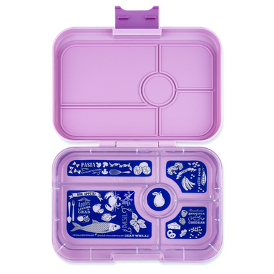 Yumbox Tapas 5 Compartment Seville Purple Lunchbox with Bon Appetit Tray