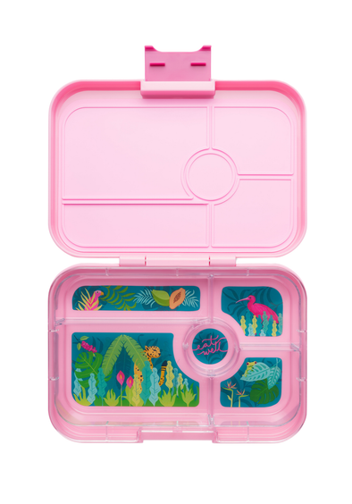 Yumbox Tapas 5 Compartment Capri Pink Lunchbox with Jungle Pastel Tray