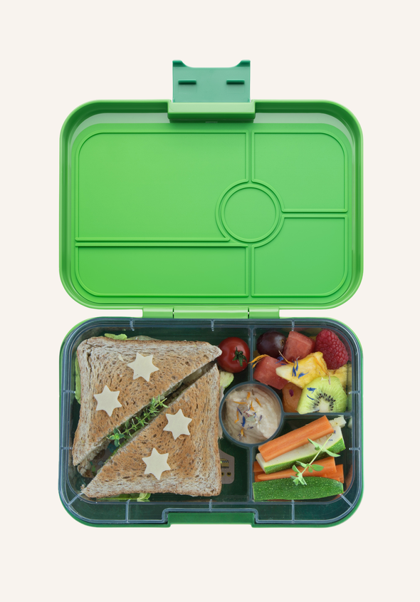 Yumbox Tapas 4 Compartment Jurassic Green LunchBox with Shark Tray