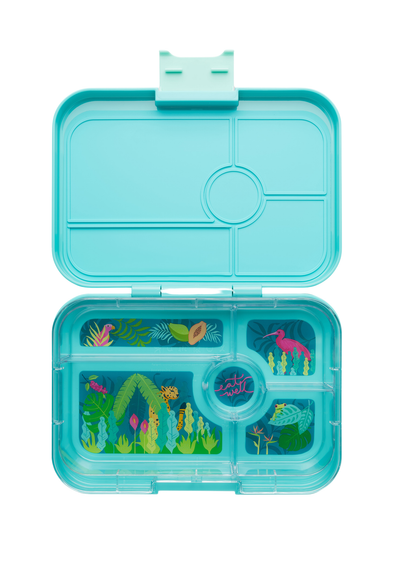 Yumbox Tapas 5 Compartment Antibes Blue Lunchbox with Jungle Pastel Tray