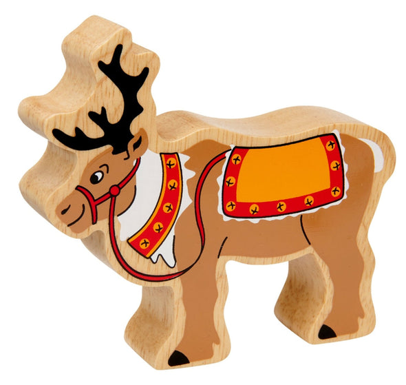 Lanka Kade Natural Brown and White Reindeer with Reins