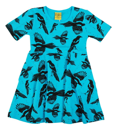 DUNS Pica Pica Blue Atoll  Short Sleeved Skater Dress