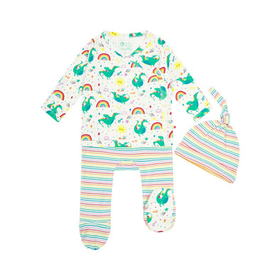 Piccalilly Rainbow Dragon 3 Piece Baby Set