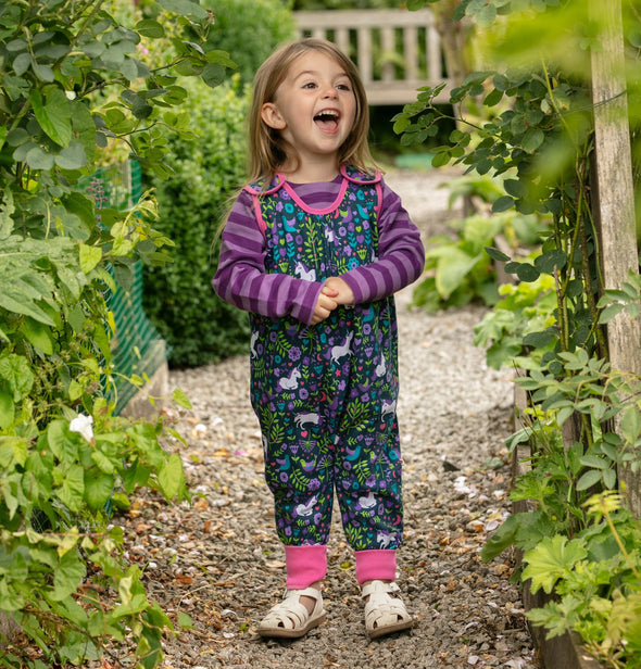 Piccalilly Unicorn Pintuck Dungarees