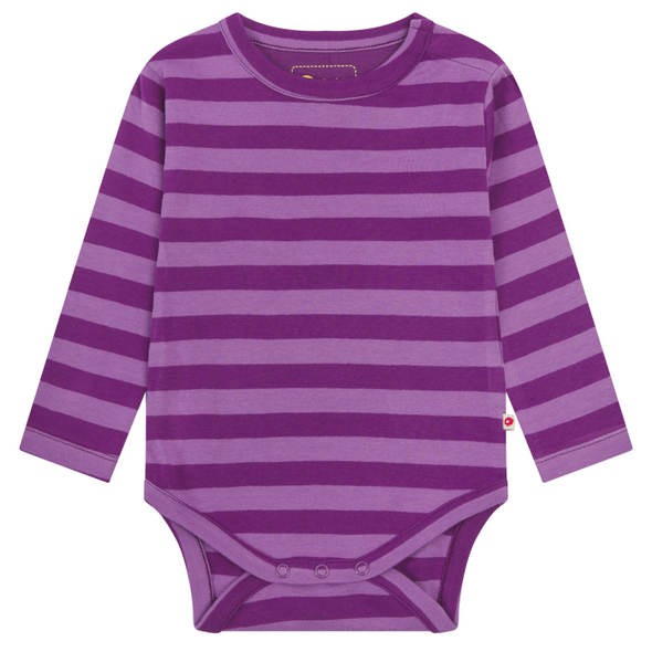 Piccalilly Purple Stripe Organic Cotton Bodysuit