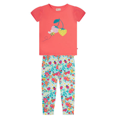 Piccalilly Strawberry Fields Organic Cotton Two Piece Set