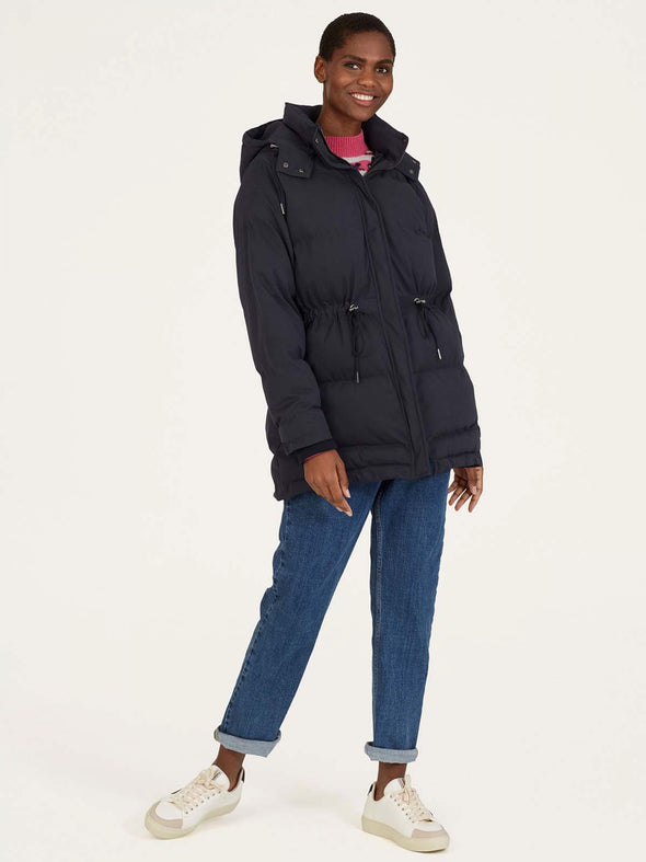 Thought Clothing Rosabel Recycled Polyester Navy Puffer Coat