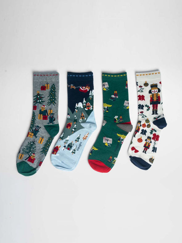 Thought Women's Eleodora Organic Cotton Christmas Sock Box