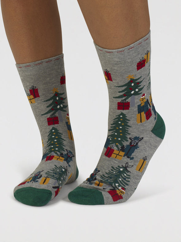 Thought Women's Eleodora Organic Cotton Christmas Sock Box