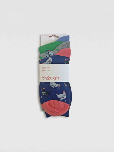 Thought Women's Clea Organic Cotton 3-pack Socks