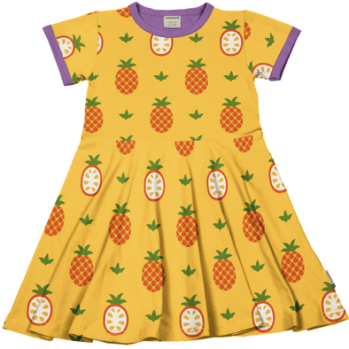 Maxomorra Pineapple Organic Cotton Short Sleeved Circle Dress
