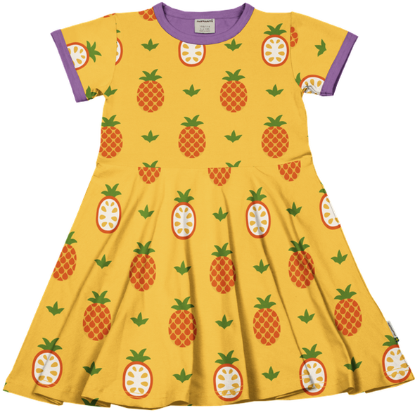 Maxomorra Pineapple Organic Cotton Short Sleeved Circle Dress