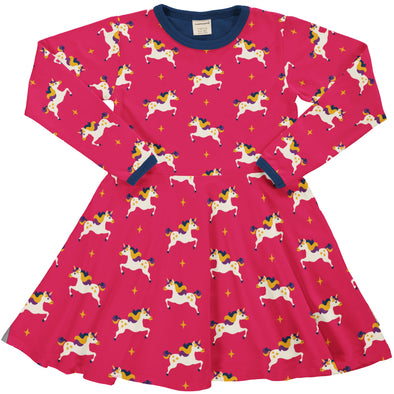 Maxomorra Unicorn Organic Cotton Long Sleeved Circle Dress