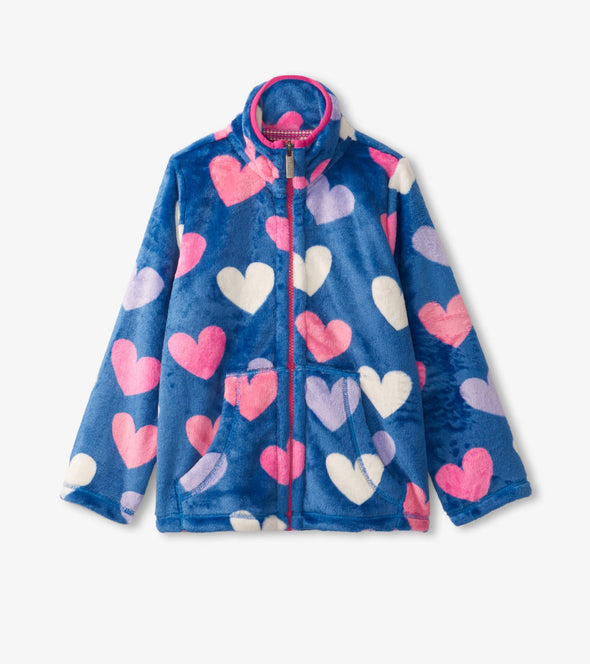 Hatley Fun Hearts Fleece Zip Up Jacket