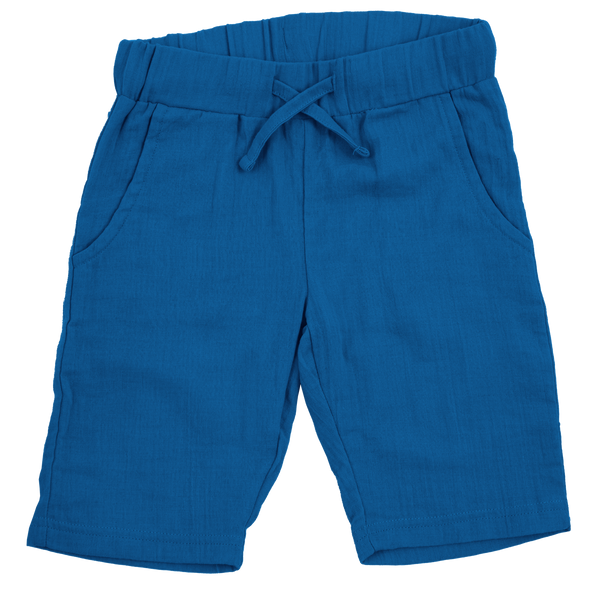 Maxomorra Blue Muslin Knee Shorts