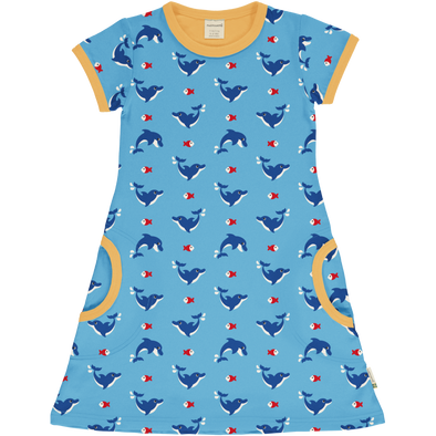 Maxomorra Dolphin Organic Cotton Short Sleeved Dress