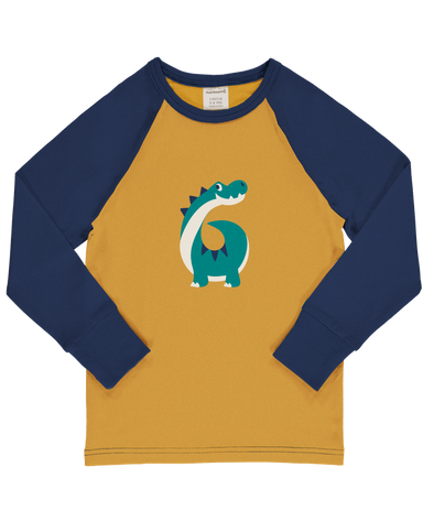 Maxomorra Age 6 Dinosaur Single Print Long Sleeved Top
