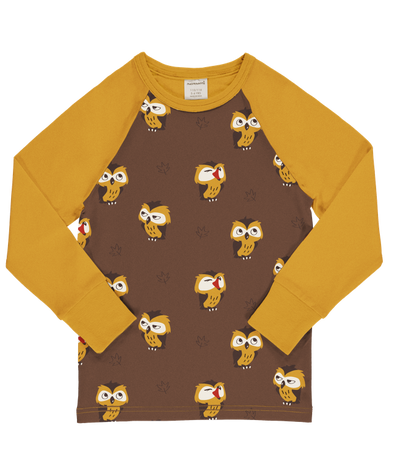 Maxomorra Owl Raglan Long Sleeved Top