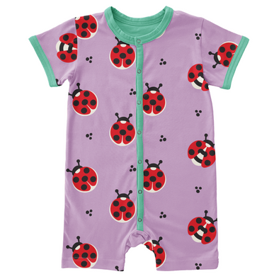 Maxomorra Ladybug Organic Cotton Short Sleeved Romper