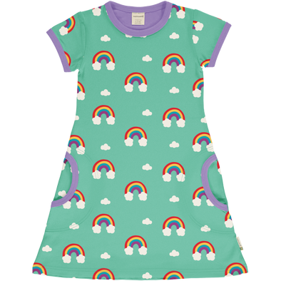 Maxomorra Rainbow Organic Cotton Short Sleeved Dress