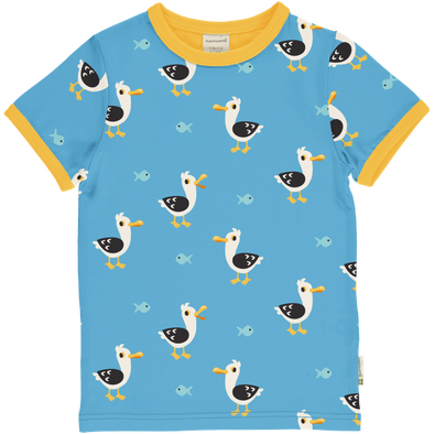 Maxomorra Seagull Organic Cotton Short Sleeved Top