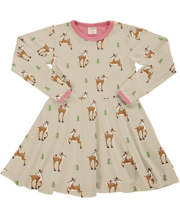 Maxomorra Fawn Organic Cotton Long Sleeved Circle Dress