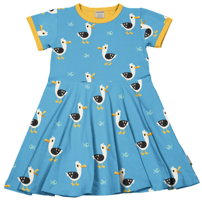 Maxomorra Seagull Organic Cotton Short Sleeved Circle Dress