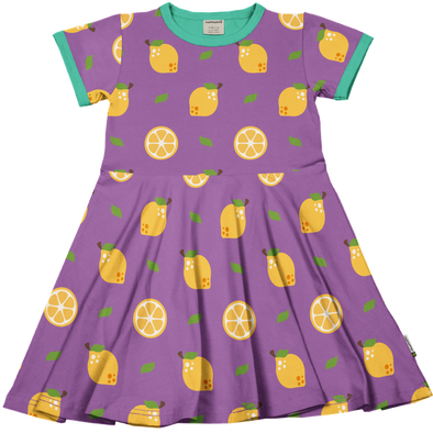 Maxomorra Lemon Organic Cotton Short Sleeved Circle Dress