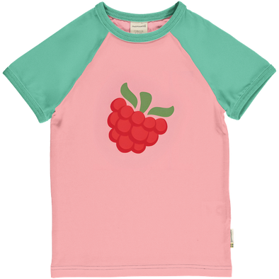 Maxomorra Raspberry Organic Cotton Single Print Short Sleeved Top