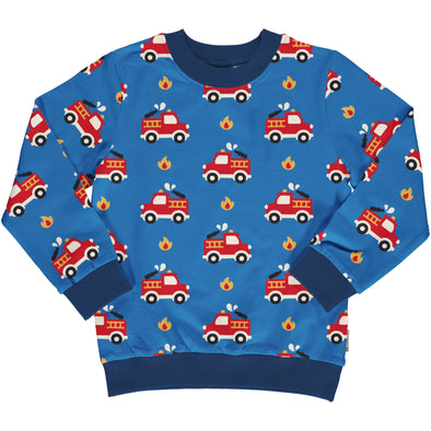 Maxomorra Fire Truck Organic Cotton Sweater