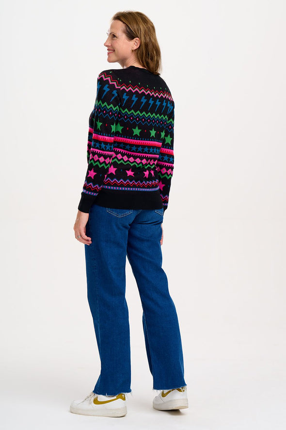 Sugarhill Brighton Black Lightning and Star Fairisle Rosie Jumper