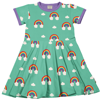 Maxomorra Rainbow Organic Cotton Short Sleeved Circle Dress