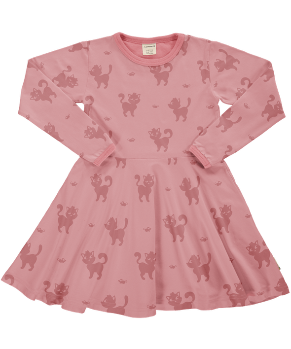 Maxomorra Mono Cat Organic Cotton Long Sleeved Circle Dress