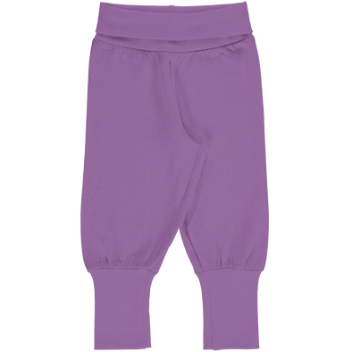 Maxomorra Purple Organic Cotton Rib Pants