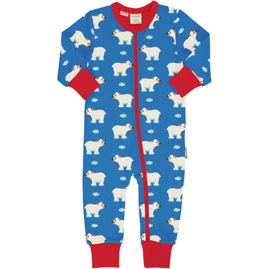 Maxomorra Ice Bear Organic Cotton Long Sleeved Sleepsuit