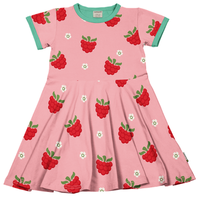 Maxomorra Raspberry Organic Cotton Short Sleeved Circle Dress