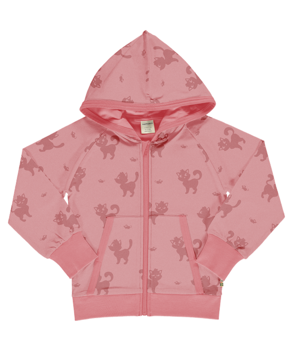 Maxomorra Mono Cat Lined Zip Hoodie