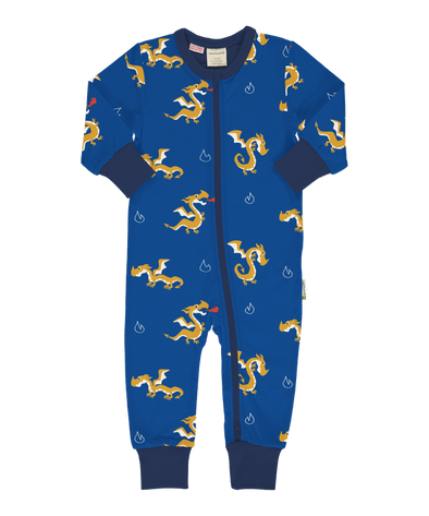 Maxomorra Dragon Long Sleeved Zip Rompersuit