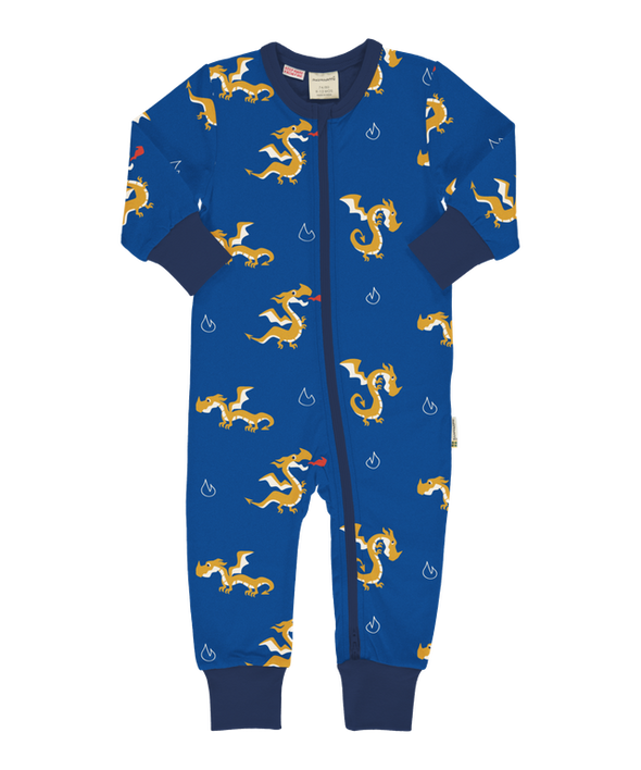 Maxomorra Dragon Long Sleeved Zip Rompersuit