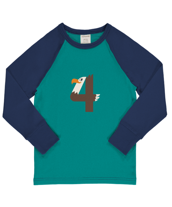 Maxomorra Age 4 Eagle Single Print Long Sleeved Top