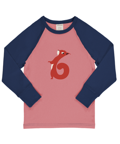 Maxomorra Age 6 Squirrel Single Print Long Sleeved Top
