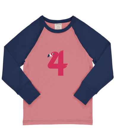 Maxomorra Age 4 Flamingo Single Print Long Sleeved Top
