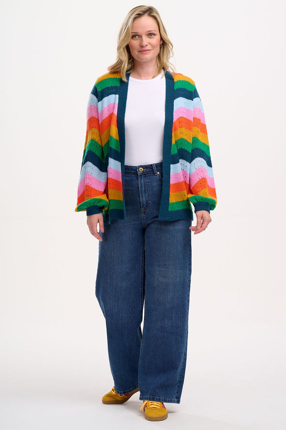 Sugarhill Brighton Multi Rainbow Waves Bella Cardigan