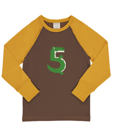 Maxomorra Age 5 Crocodile Single Print Long Sleeved Top