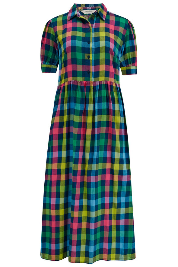 Sugarhill Brighton Multi Midnight Gingham Willet Midi Smock Dress