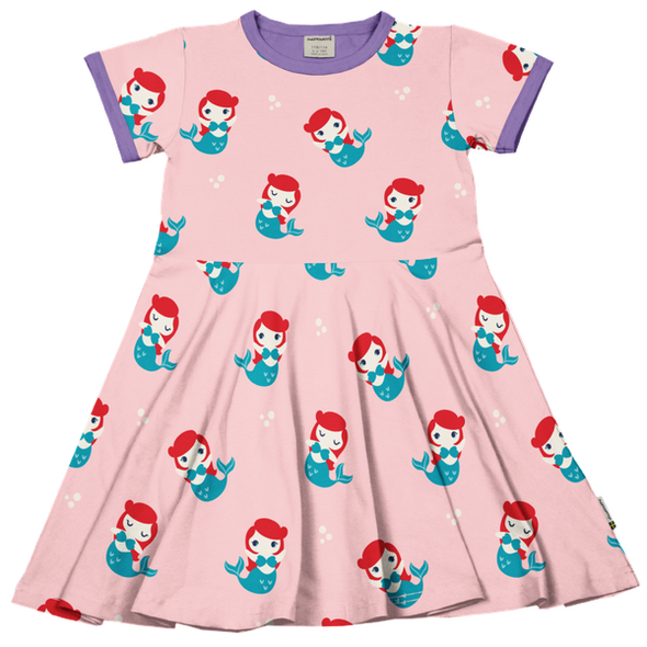 Maxomorra Mermaid Organic Cotton Short Sleeved Circle Dress