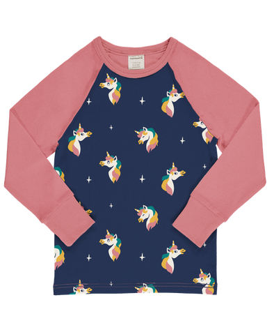 Maxomorra Unicorn Raglan Long Sleeved Top