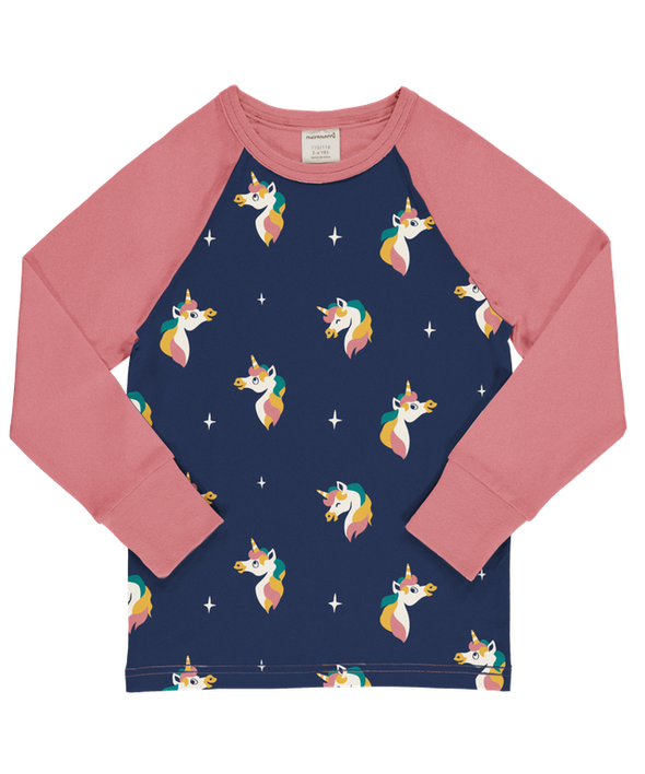 Maxomorra Unicorn Raglan Long Sleeved Top